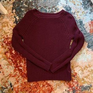 Maroon cable knit sweater